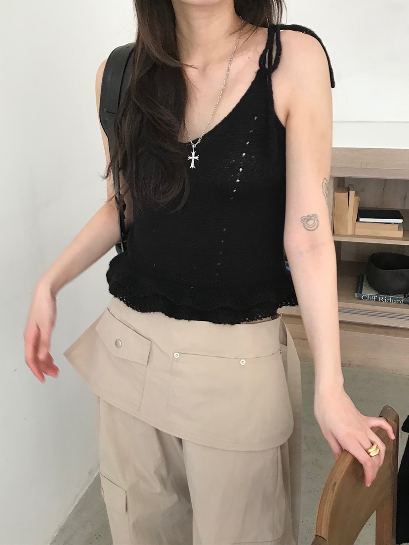 ESCHER東大門代購女士新款休閑26春夏推薦真品職業吊帶背心ESCHER吊帶/背心