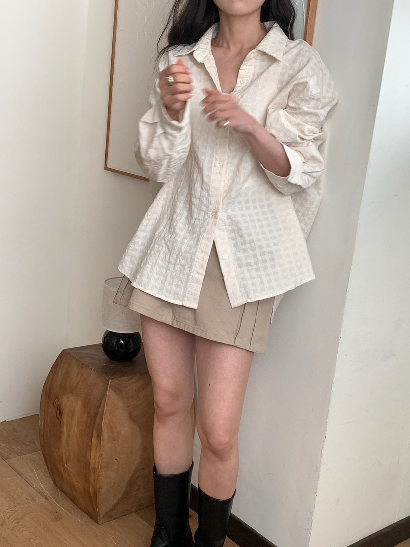 BLEECKER東大門實拍女士新款26春夏人氣職業時尚襯衫蕾絲衫BLEECKER襯衫/蕾絲衫