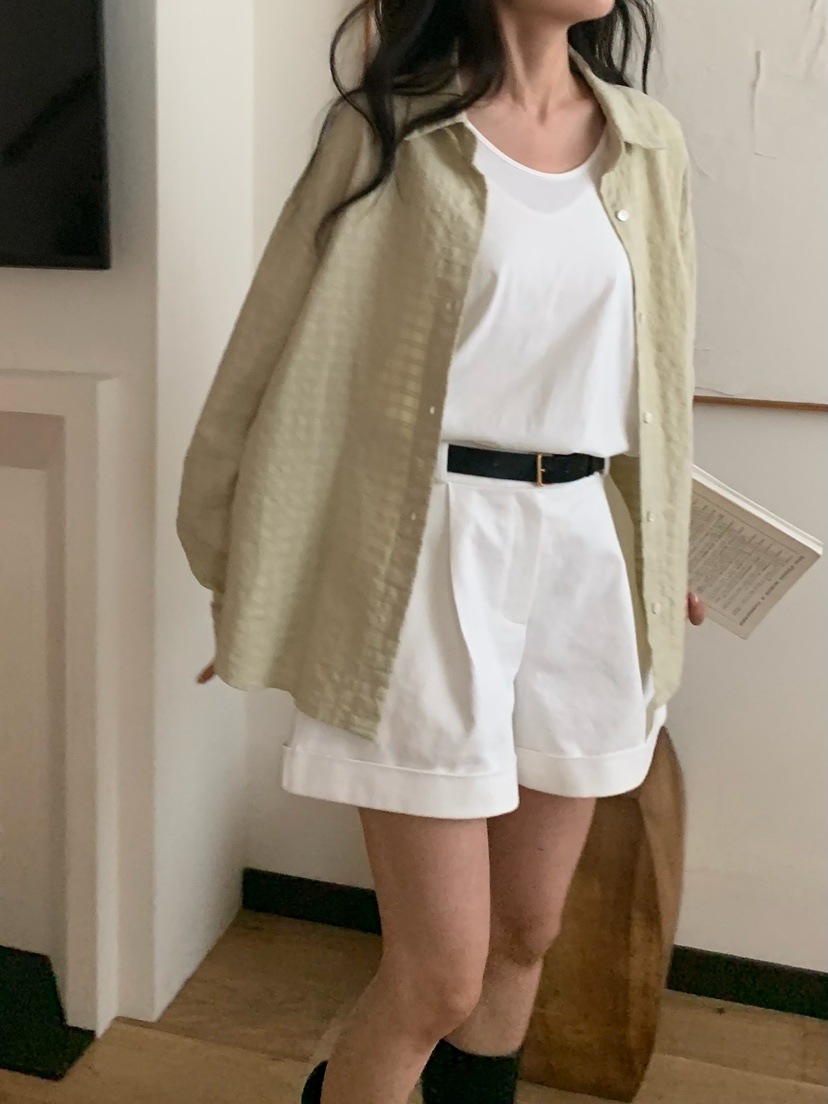 BLEECKER東大門實拍女士新款26春夏人氣職業時尚襯衫蕾絲衫BLEECKER襯衫/蕾絲衫