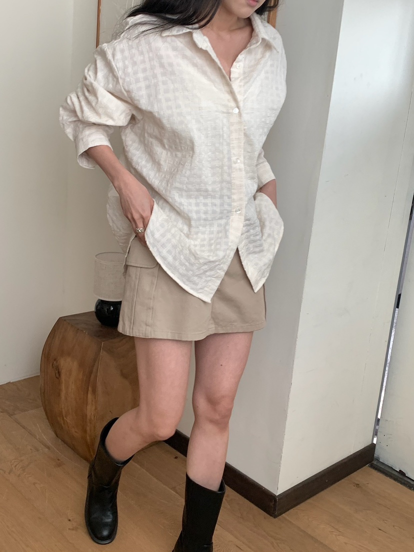 BLEECKER東大門實拍女士新款26春夏人氣職業時尚襯衫蕾絲衫BLEECKER襯衫/蕾絲衫