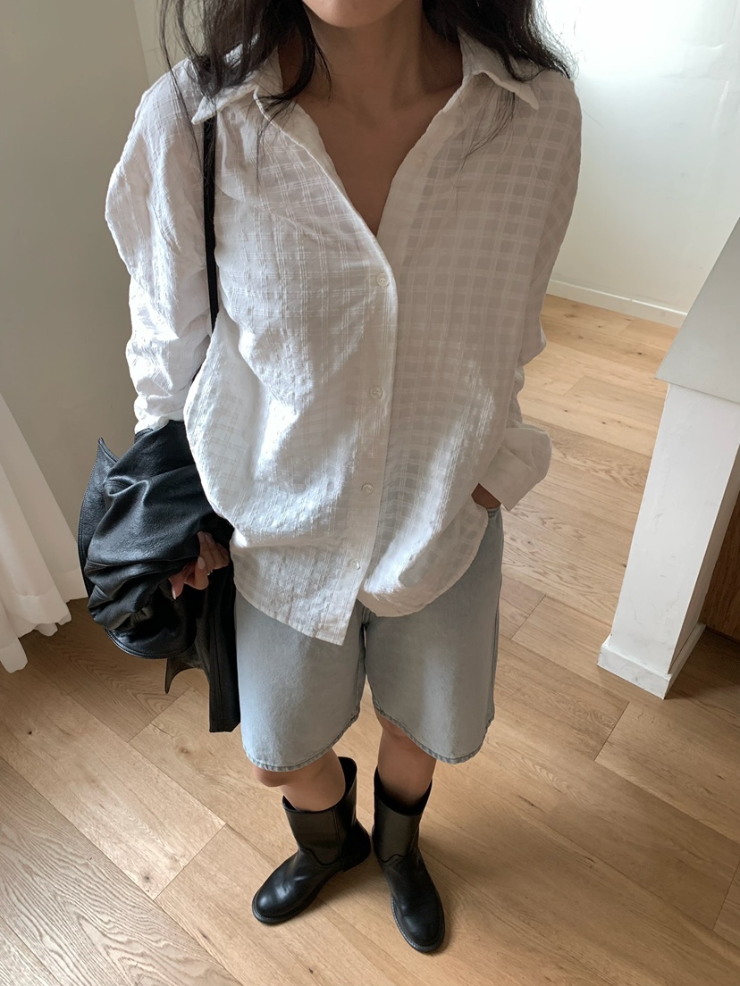 BLEECKER東大門實拍女士新款26春夏人氣職業時尚襯衫蕾絲衫BLEECKER襯衫/蕾絲衫