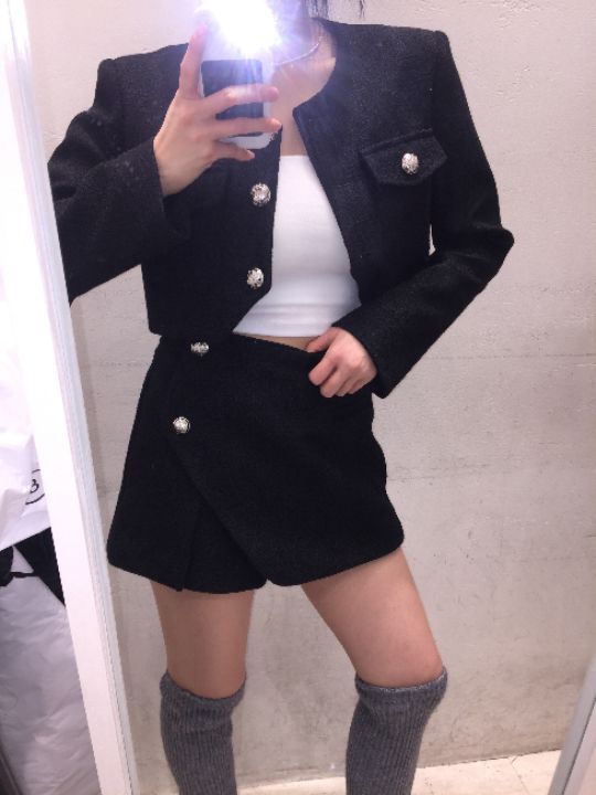 mars東大門代購女士新款休閑人氣26春夏熱賣時尚裙褲粗花呢mars裙褲