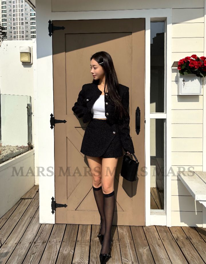 mars東大門代購女士新款休閑人氣26春夏熱賣時尚裙褲粗花呢mars裙褲