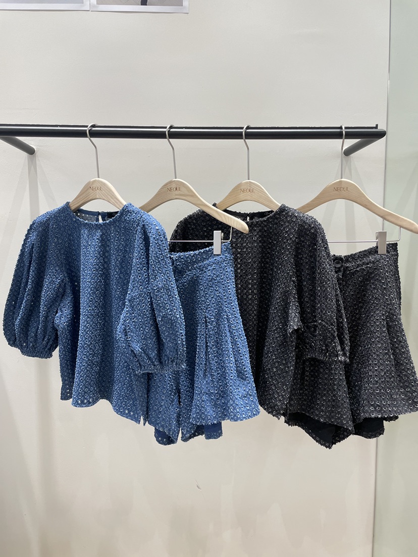 NEOUL東大門實拍女裝新品職業熱賣真品推薦時尚休閑人氣套裝NEOUL/ahin雙領標簽套裝