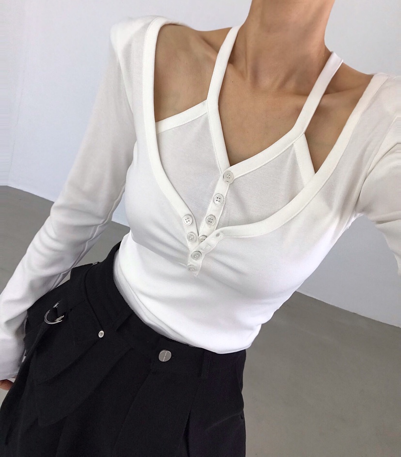 2TWO MOON東大門代購女士新款推薦休閑時尚人氣熱賣長袖T恤2TWO MOON長袖T恤