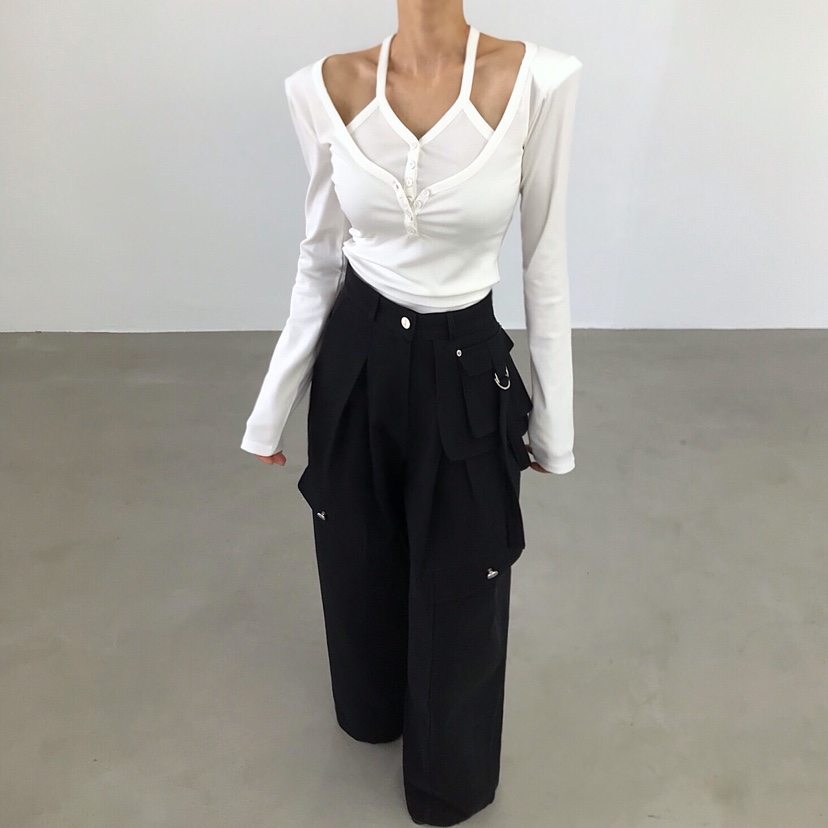 2TWO MOON東大門代購女士新款推薦休閑時尚人氣熱賣長袖T恤2TWO MOON長袖T恤