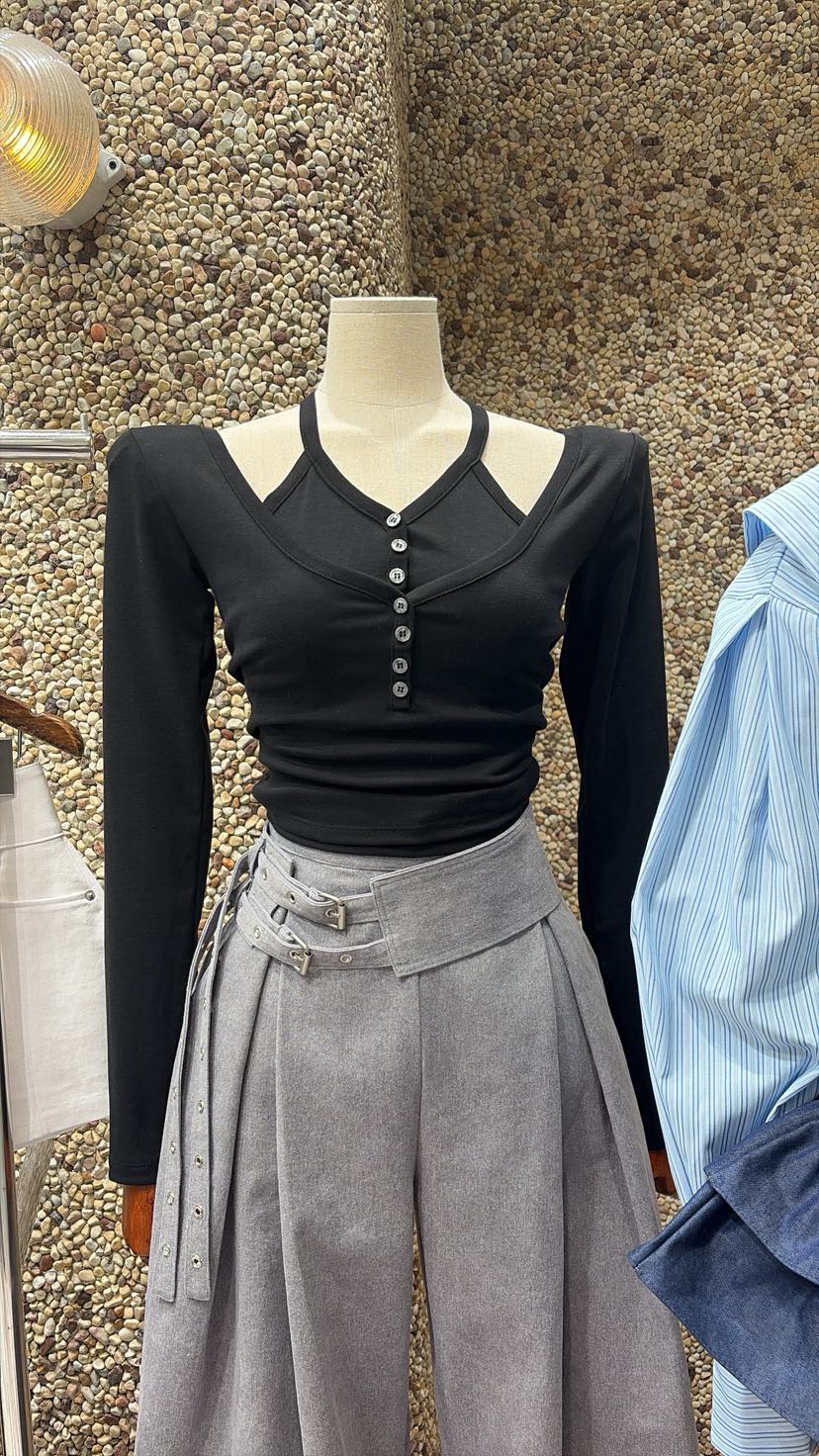 2TWO MOON東大門代購女士新款推薦休閑時尚人氣熱賣長袖T恤2TWO MOON長袖T恤