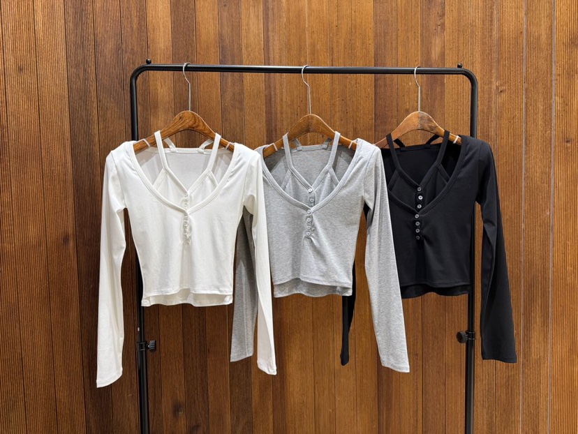 2TWO MOON東大門代購女士新款推薦休閑時尚人氣熱賣長袖T恤2TWO MOON長袖T恤