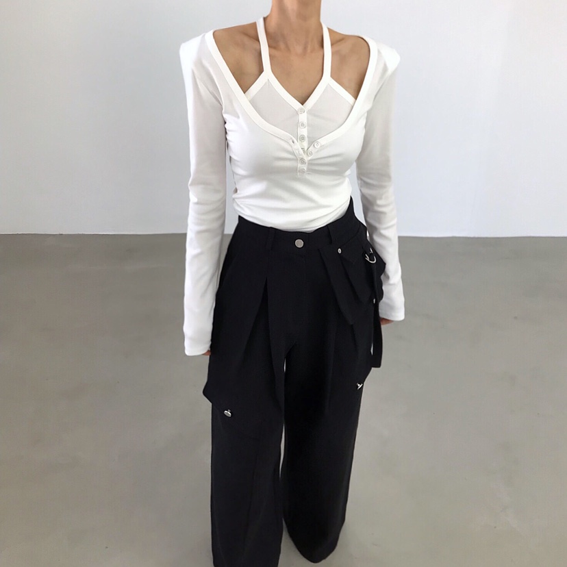 2TWO MOON東大門代購女士新款推薦休閑時尚人氣熱賣長袖T恤2TWO MOON長袖T恤圖色1