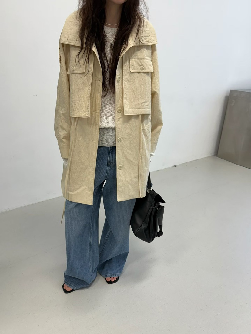 MINIMUZE東大門代購女裝新品推薦26春夏真品職業長款風衣MINIMUZE長款風衣