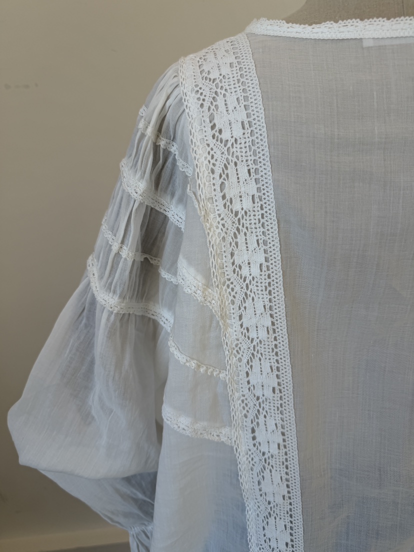 LAUNDRY韓國直郵女士新品休閑人氣26春夏襯衫蕾絲衫蕾絲亞麻LAUNDRY襯衫/蕾絲衫