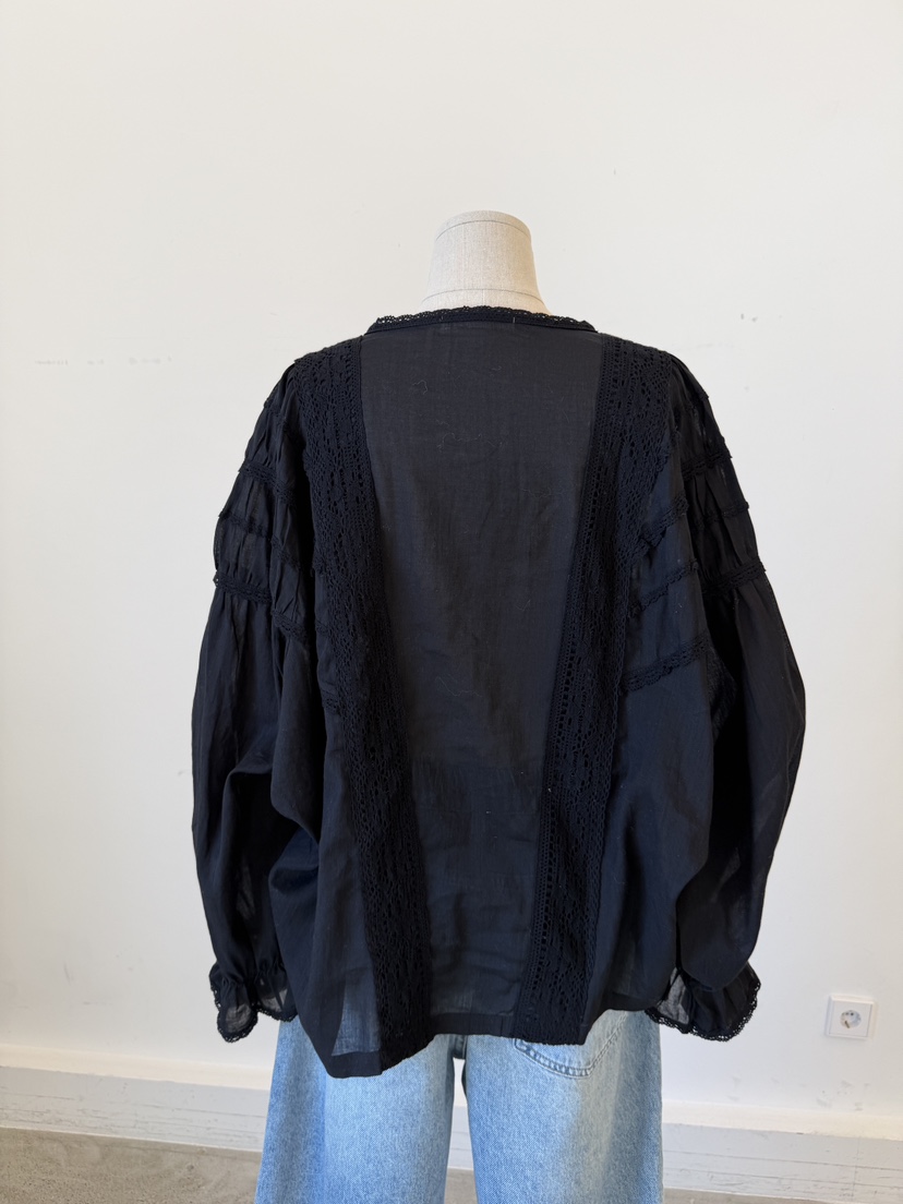 LAUNDRY韓國直郵女士新品休閑人氣26春夏襯衫蕾絲衫蕾絲亞麻LAUNDRY襯衫/蕾絲衫