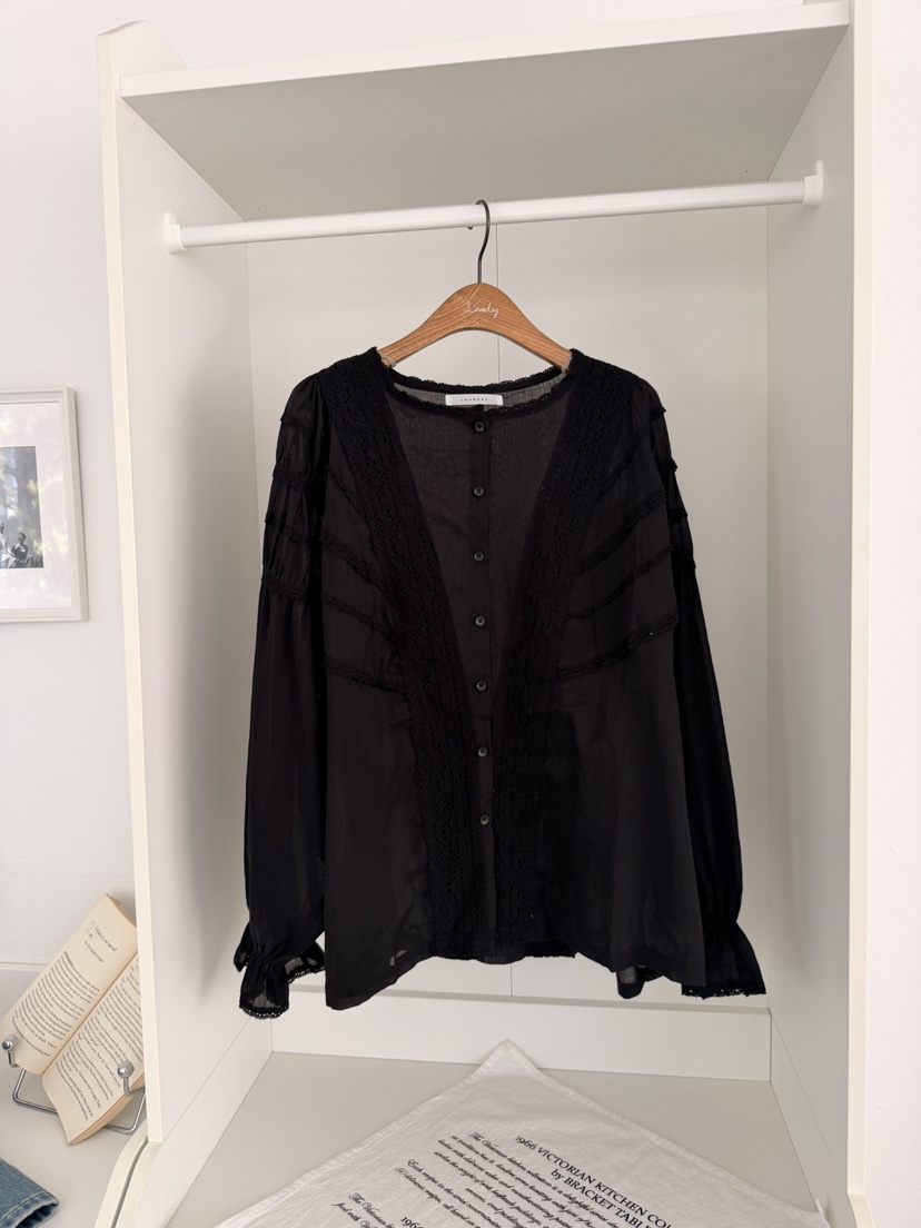 LAUNDRY韓國直郵女士新品休閑人氣26春夏襯衫蕾絲衫蕾絲亞麻LAUNDRY襯衫/蕾絲衫圖色2