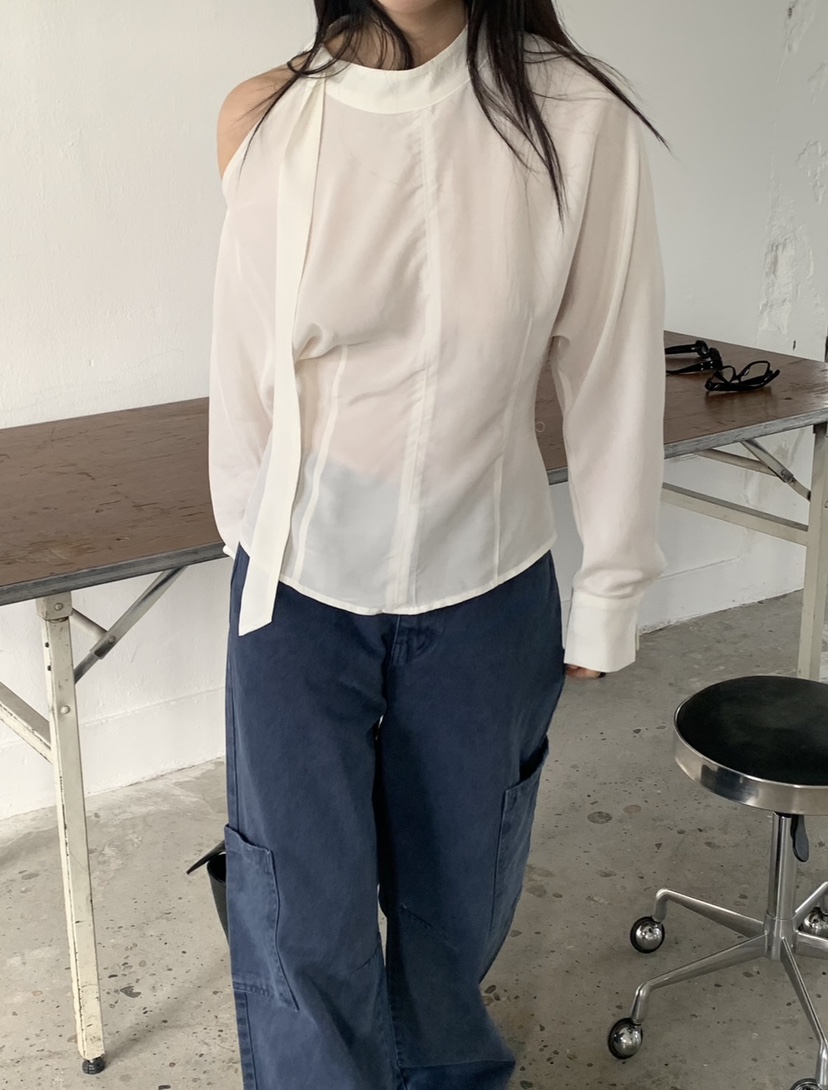 VAARA東大門代購女裝新品真品休閑26春夏職業襯衫蕾絲衫圍巾VAARA襯衫/蕾絲衫