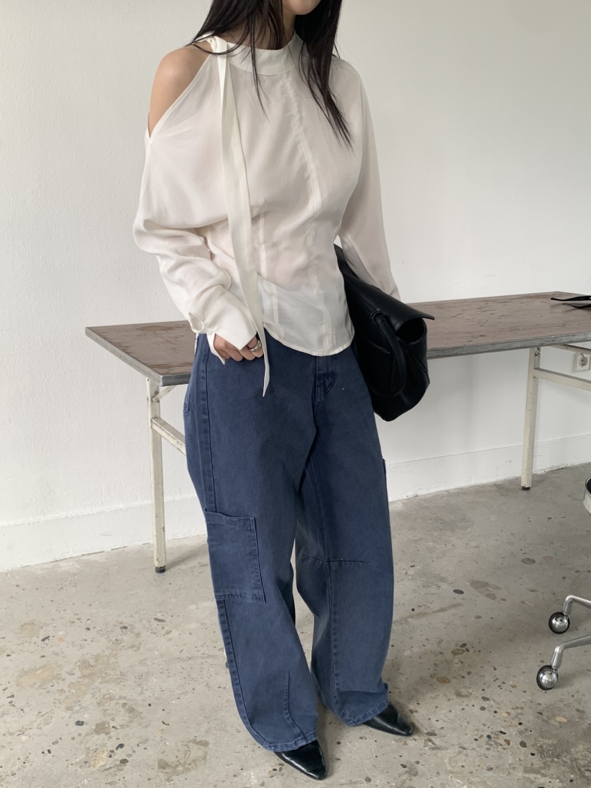 VAARA東大門代購女裝新品真品休閑26春夏職業襯衫蕾絲衫圍巾VAARA襯衫/蕾絲衫