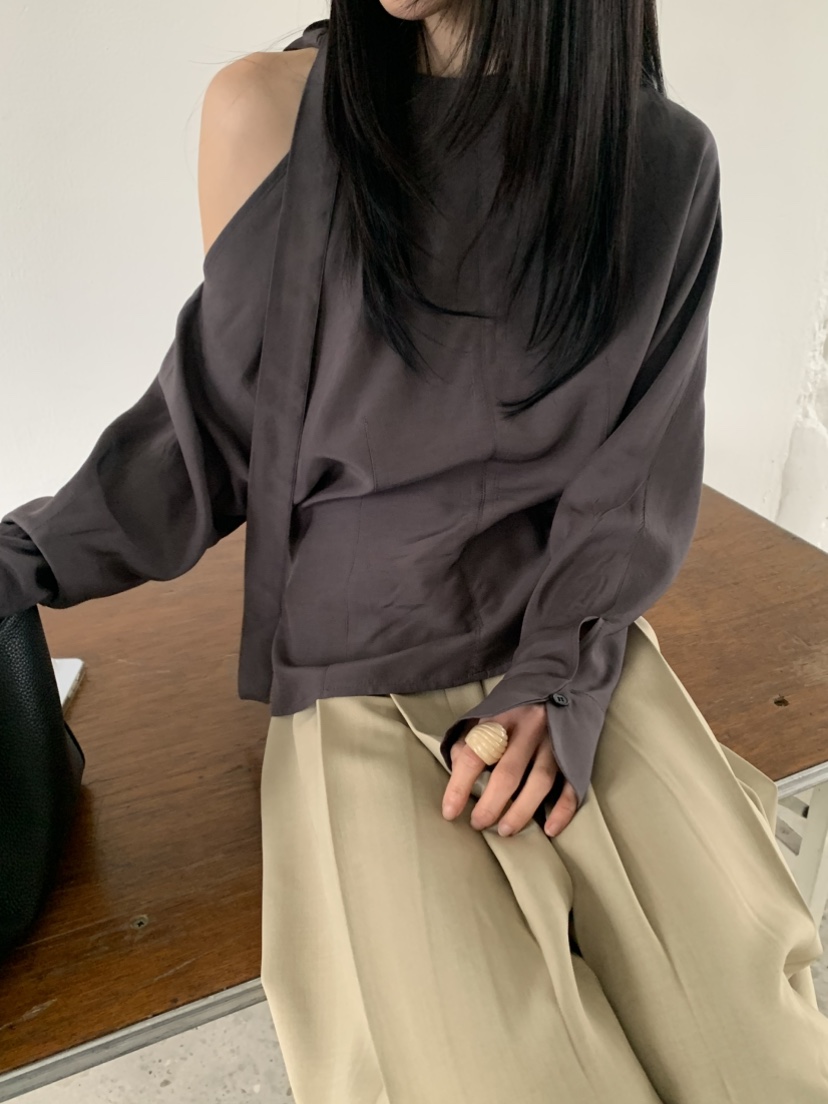 VAARA東大門代購女裝新品真品休閑26春夏職業襯衫蕾絲衫圍巾VAARA襯衫/蕾絲衫