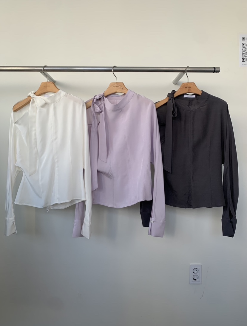 VAARA東大門代購女裝新品真品休閑26春夏職業襯衫蕾絲衫圍巾VAARA襯衫/蕾絲衫