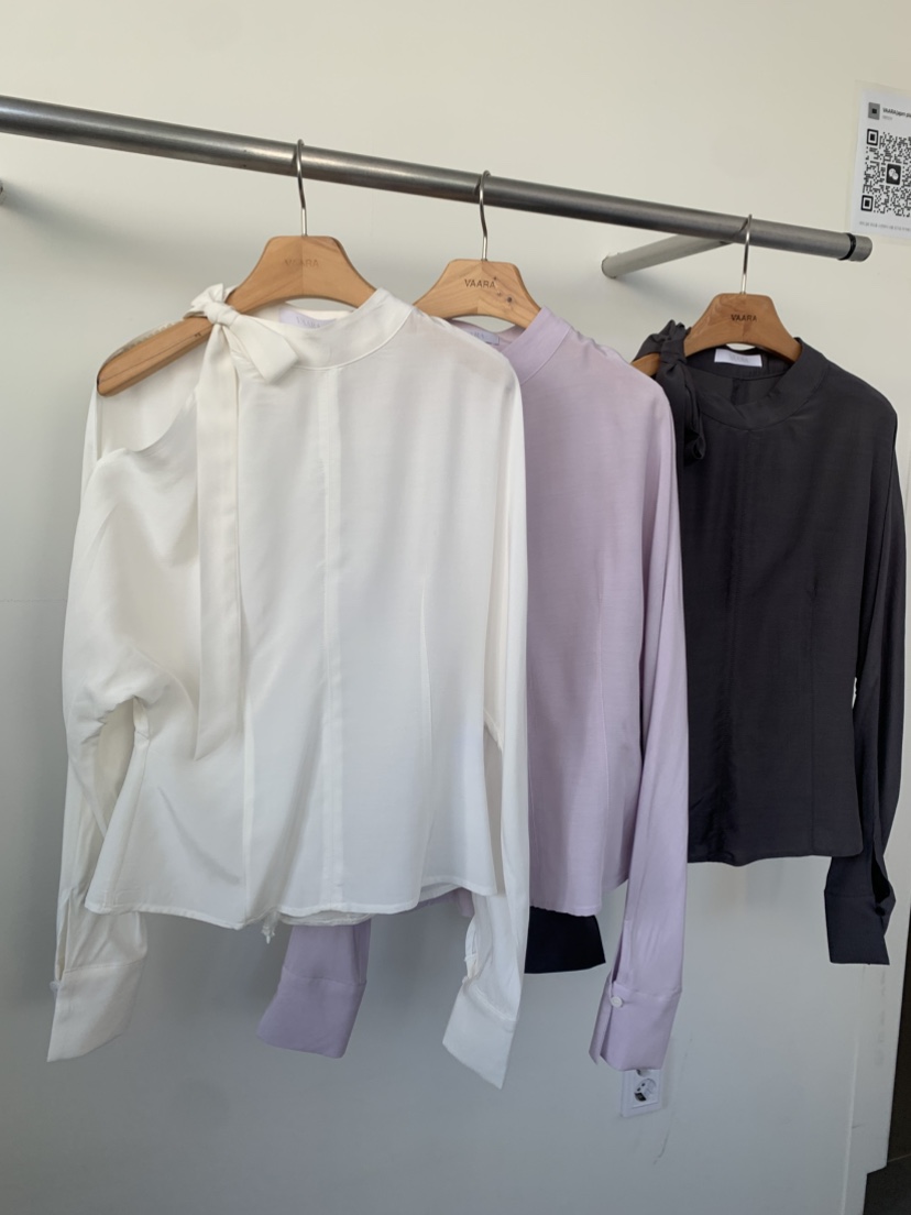 VAARA東大門代購女裝新品真品休閑26春夏職業襯衫蕾絲衫圍巾VAARA襯衫/蕾絲衫