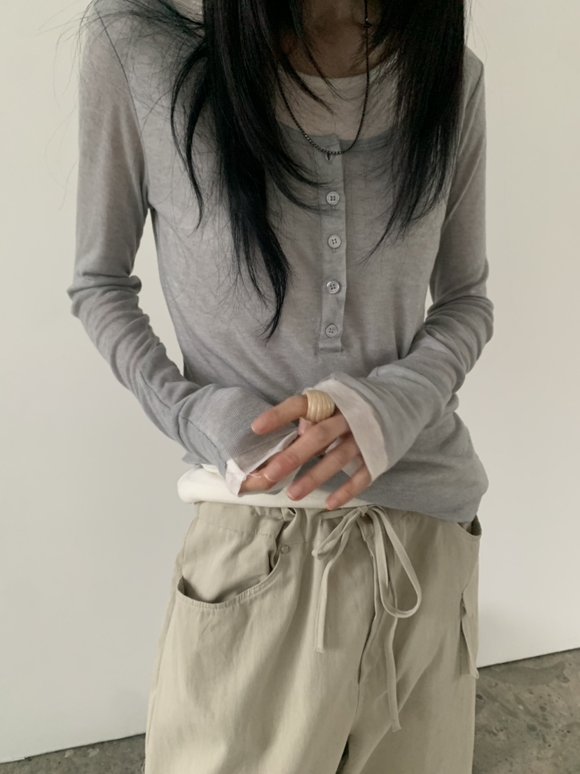 VAARA韓國代購女裝新款時尚26春夏人氣推薦長袖T恤假兩件VAARA長袖T恤