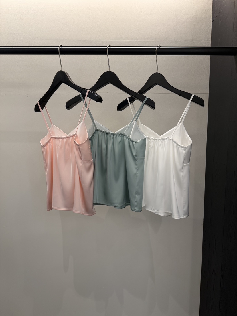 MURMUR韓國代購女士新款時尚26春夏職業吊帶背心刺繡緞面MURMUR吊帶/背心