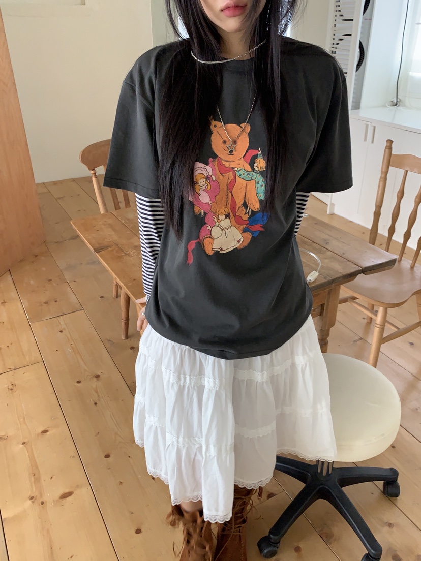 SUNDER MARKET韓國直郵女裝新款時尚26春夏推薦T恤不含內搭SUNDER MARKETT恤圖色1