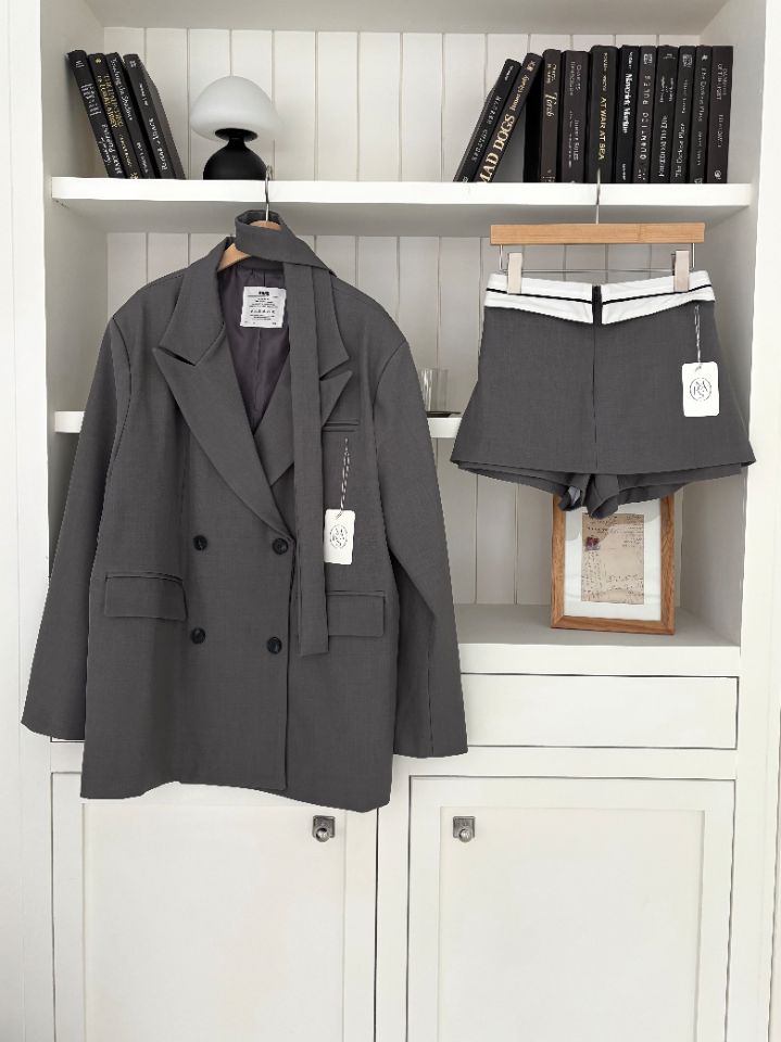 mars韓國直郵女士新品時尚人氣26春夏職業夾克含腰帶雙層mars夾克