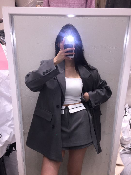 mars韓國直郵女士新品時尚人氣26春夏職業夾克含腰帶雙層mars夾克