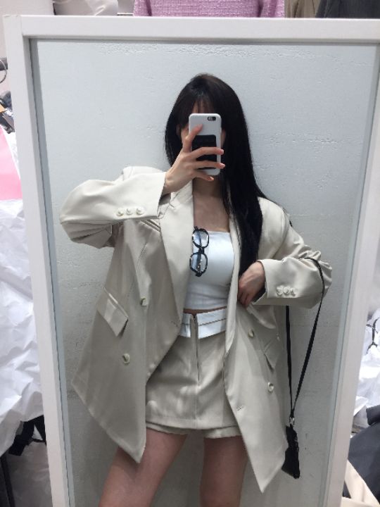 mars韓國直郵女士新品時尚人氣26春夏職業夾克含腰帶雙層mars夾克