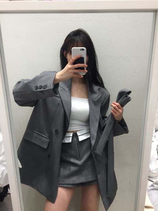 mars韓國直郵女士新品時尚人氣26春夏職業夾克含腰帶雙層mars夾克