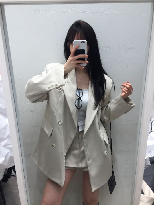 mars韓國直郵女士新品時尚人氣26春夏職業夾克含腰帶雙層mars夾克