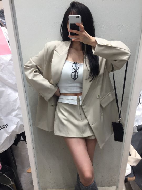 mars韓國直郵女士新品時尚人氣26春夏職業夾克含腰帶雙層mars夾克