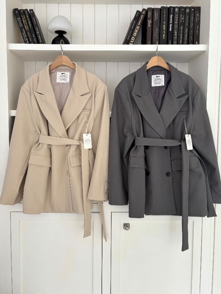 mars韓國直郵女士新品時尚人氣26春夏職業夾克含腰帶雙層mars夾克