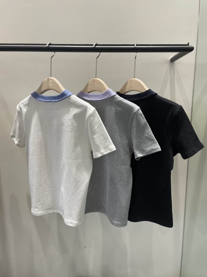 NEOUL東大門代購女士新款時尚職業熱賣推薦休閑26春夏T恤NEOUL/ahin雙領標簽T恤