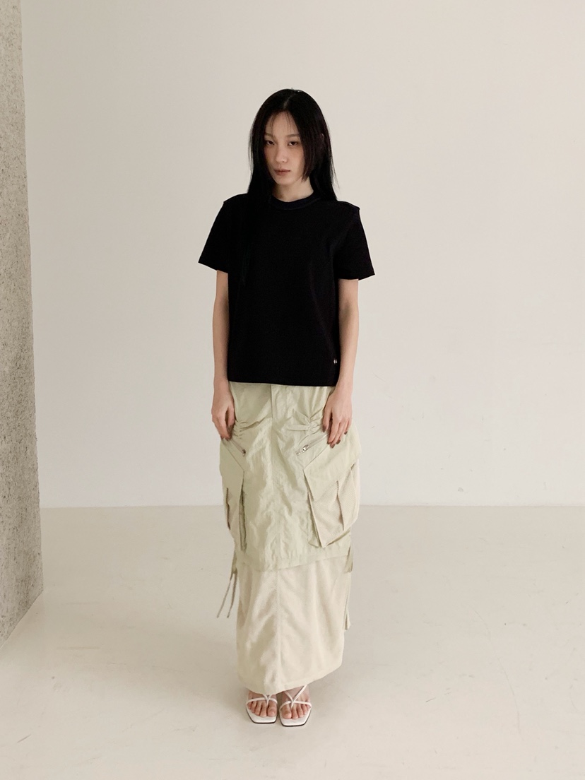 NEOUL東大門代購女士新款時尚職業熱賣推薦休閑26春夏T恤NEOUL/ahin雙領標簽T恤