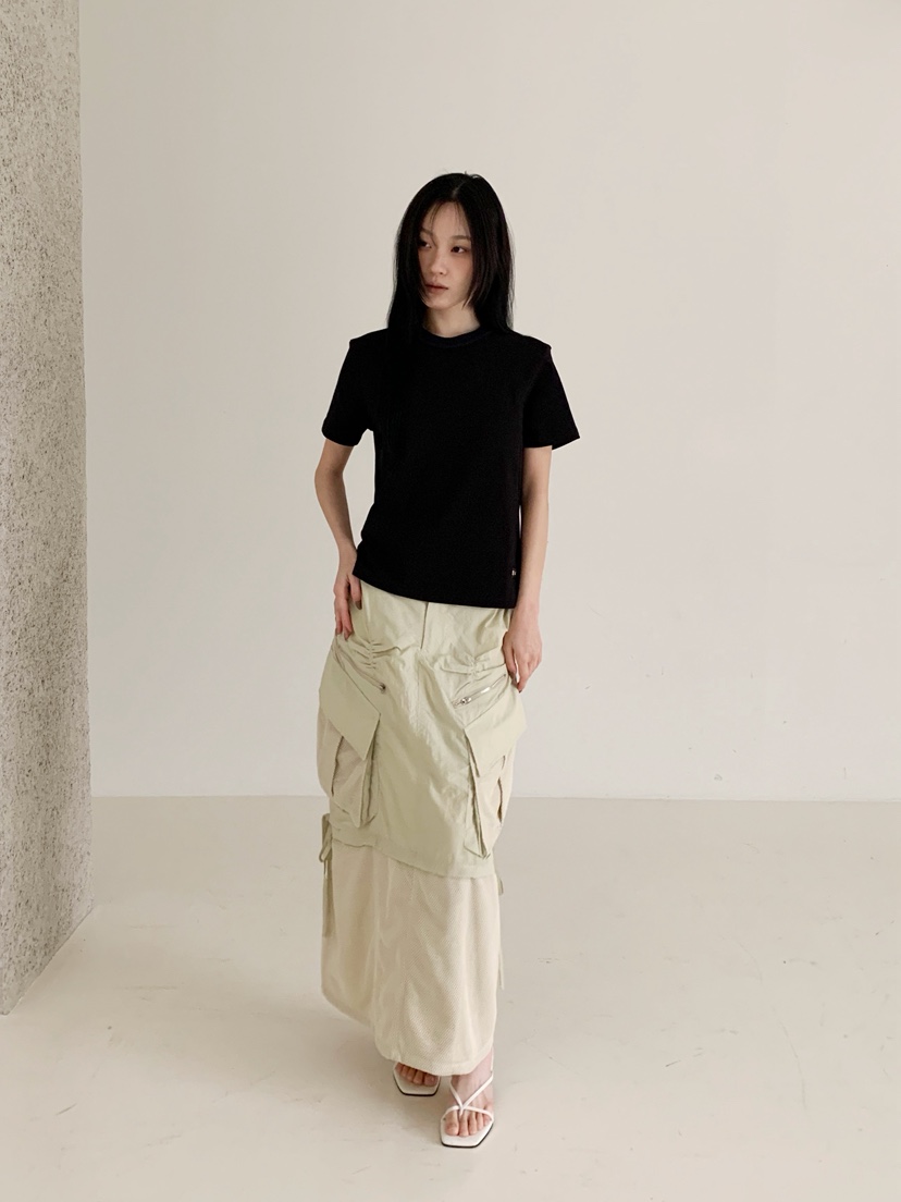 NEOUL東大門代購女士新款時尚職業熱賣推薦休閑26春夏T恤NEOUL/ahin雙領標簽T恤