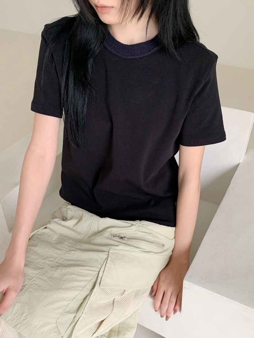 NEOUL東大門代購女士新款時尚職業熱賣推薦休閑26春夏T恤NEOUL/ahin雙領標簽T恤