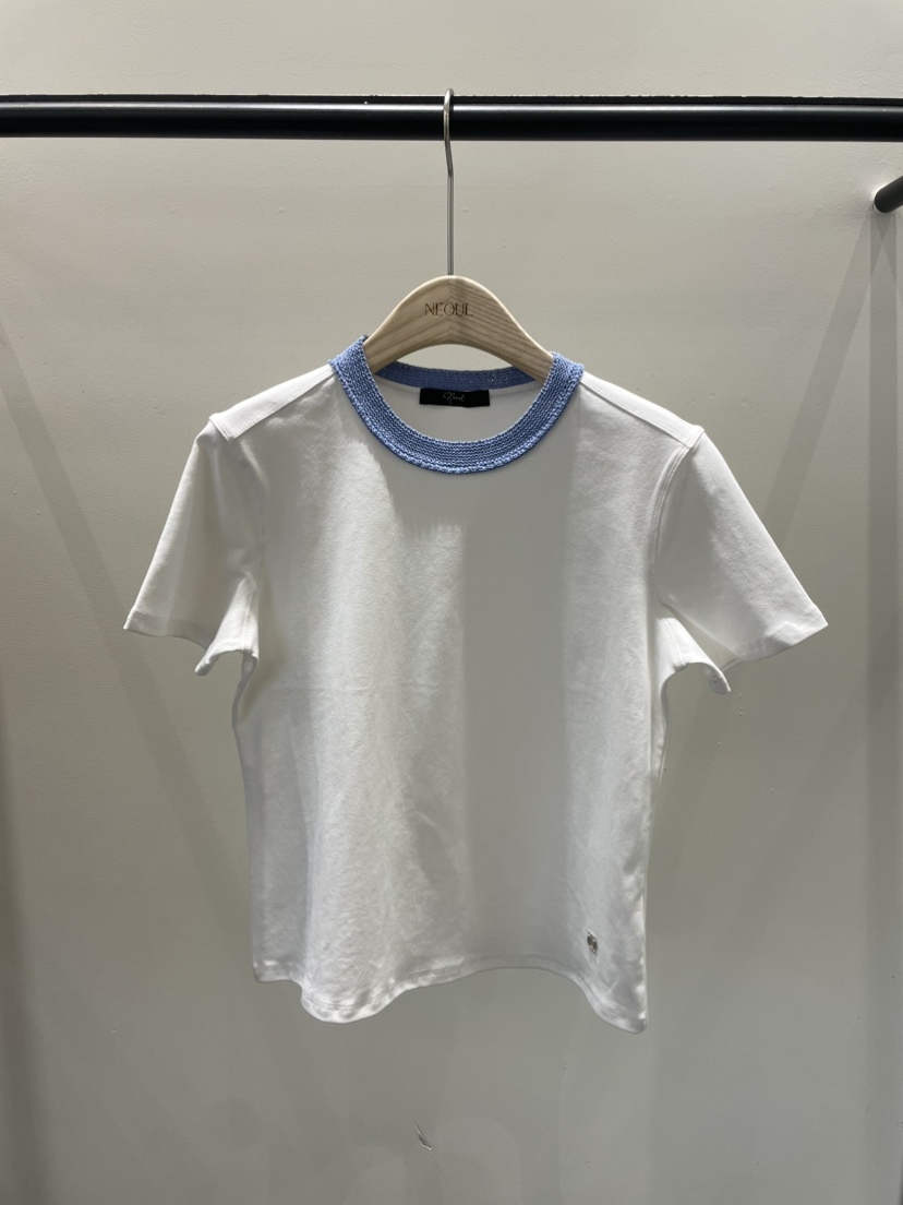 NEOUL東大門代購女士新款時尚職業熱賣推薦休閑26春夏T恤NEOUL/ahin雙領標簽T恤圖色1