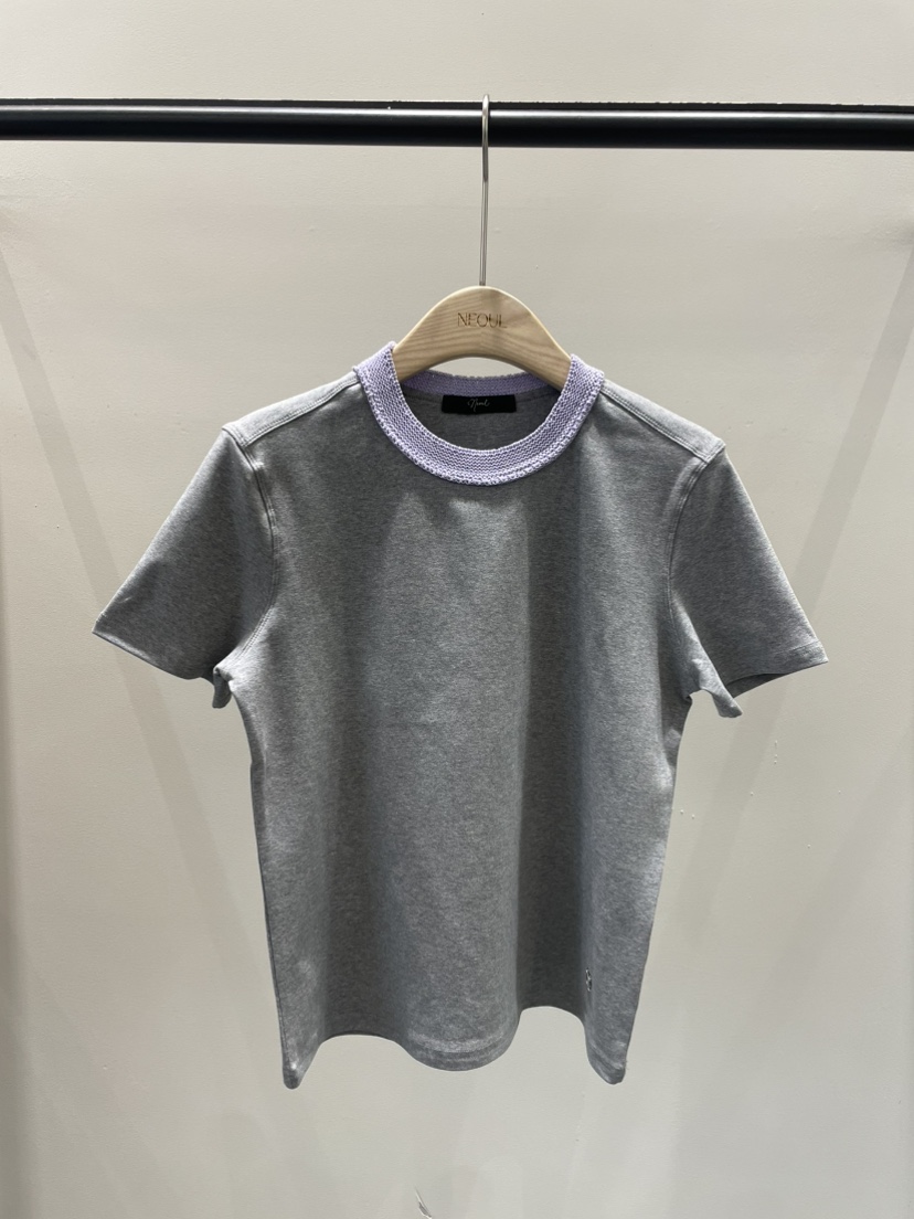 NEOUL東大門代購女士新款時尚職業熱賣推薦休閑26春夏T恤NEOUL/ahin雙領標簽T恤圖色2