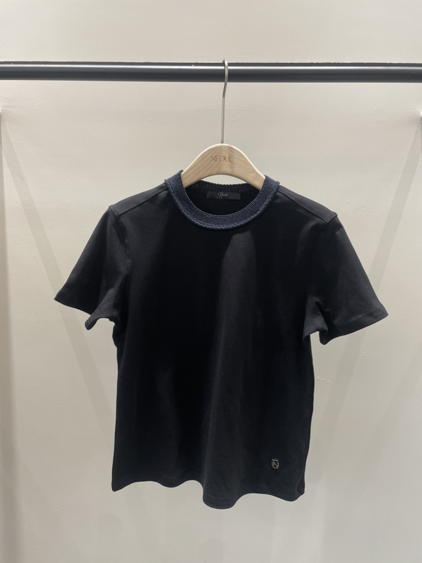 NEOUL東大門代購女士新款時尚職業熱賣推薦休閑26春夏T恤NEOUL/ahin雙領標簽T恤圖色3