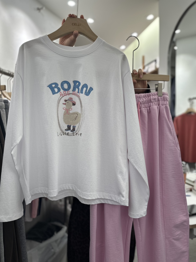 CELLI東大門代購女裝新品熱賣職業人氣真品休閑長袖T恤鴨CELLI長袖T恤