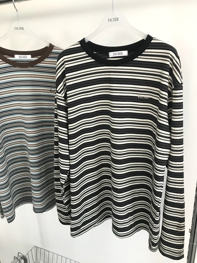 ESCHER韓國直郵女士新品休閑26春夏時尚真品人氣長袖T恤刺繡ESCHER長袖T恤