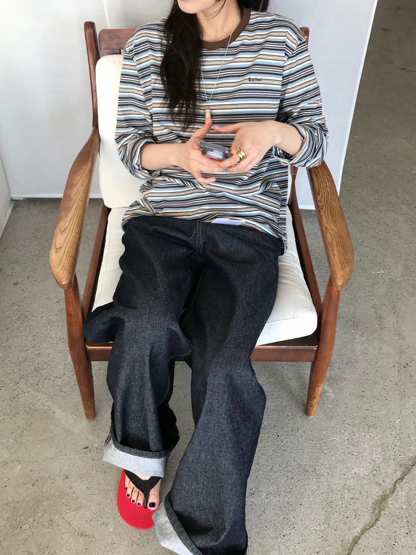 ESCHER韓國直郵女士新品休閑26春夏時尚真品人氣長袖T恤刺繡ESCHER長袖T恤