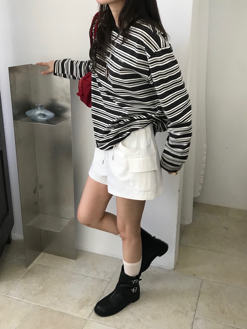 ESCHER韓國直郵女士新品休閑26春夏時尚真品人氣長袖T恤刺繡ESCHER長袖T恤