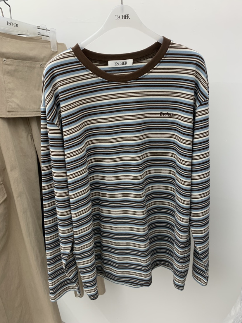 ESCHER韓國直郵女士新品休閑26春夏時尚真品人氣長袖T恤刺繡ESCHER長袖T恤圖色1