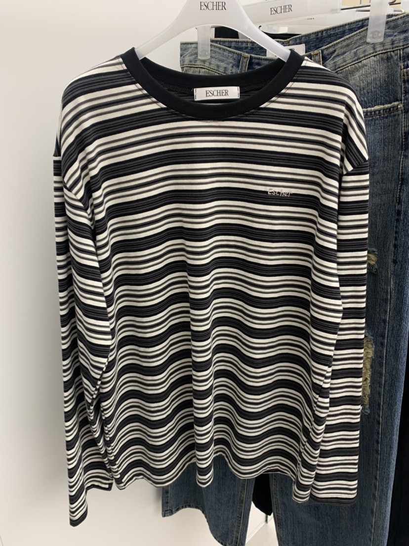ESCHER韓國直郵女士新品休閑26春夏時尚真品人氣長袖T恤刺繡ESCHER長袖T恤圖色2