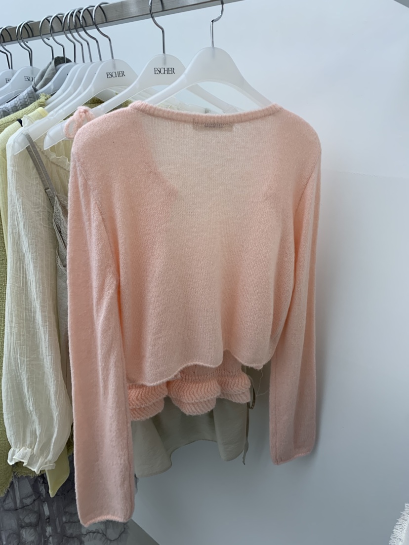 ESCHER東大門代購女士新品熱賣休閑人氣針織衫奶油色羊毛衫ESCHER針織衫