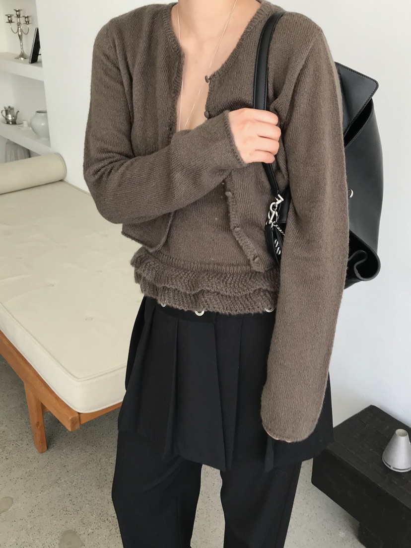 ESCHER東大門代購女士新品熱賣休閑人氣針織衫奶油色羊毛衫ESCHER針織衫