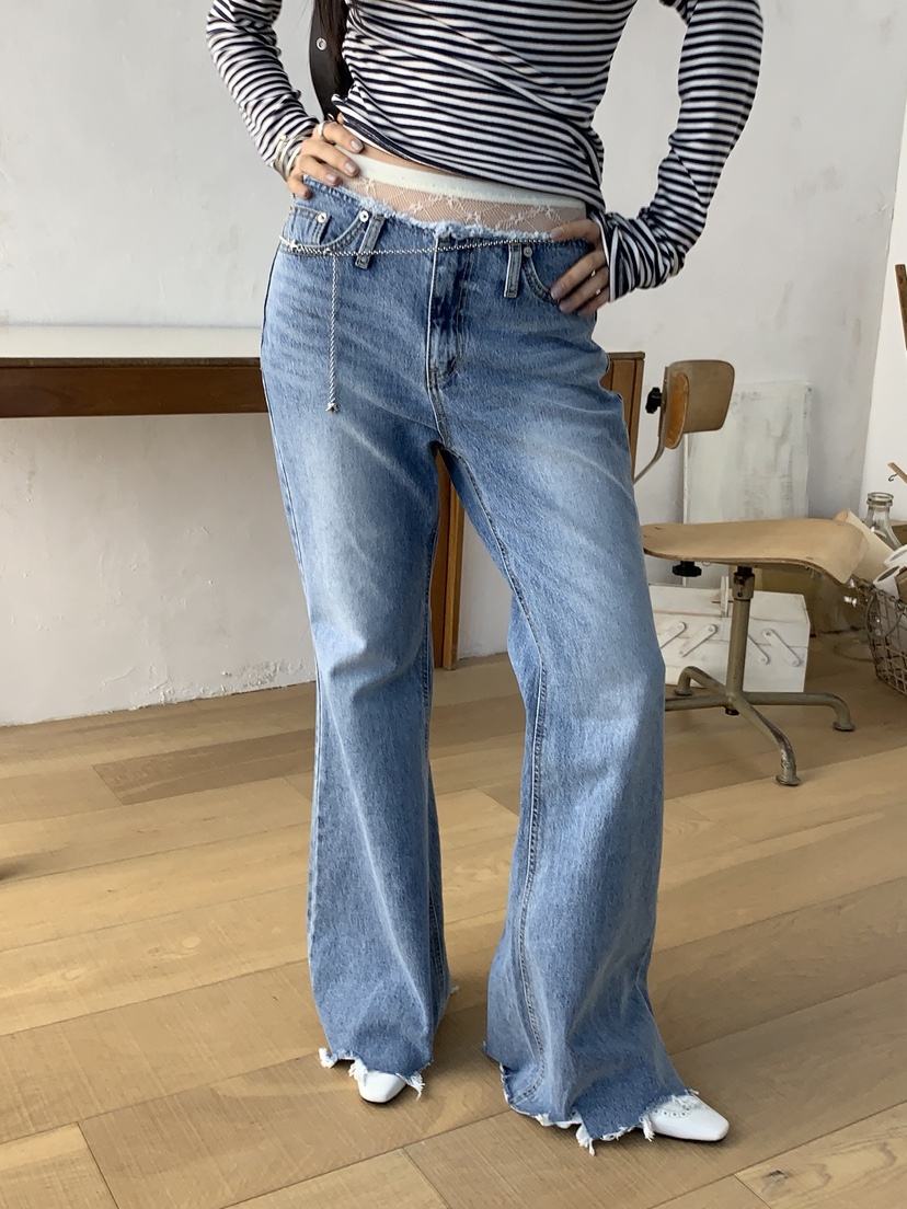 SUNDER MARKET韓國直郵女裝新款休閑熱賣職業時尚牛仔褲SUNDER MARKET牛仔褲