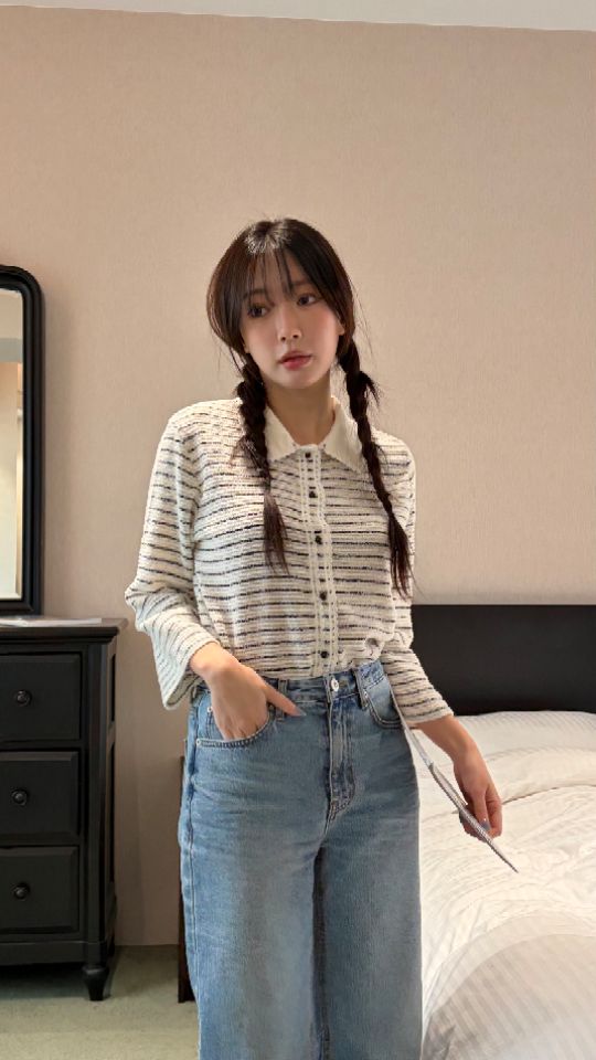 HEY/TO SEWING東大門實拍女士新品熱賣推薦休閑針織衫蕾絲BY HEY/TO SEWING針織衫