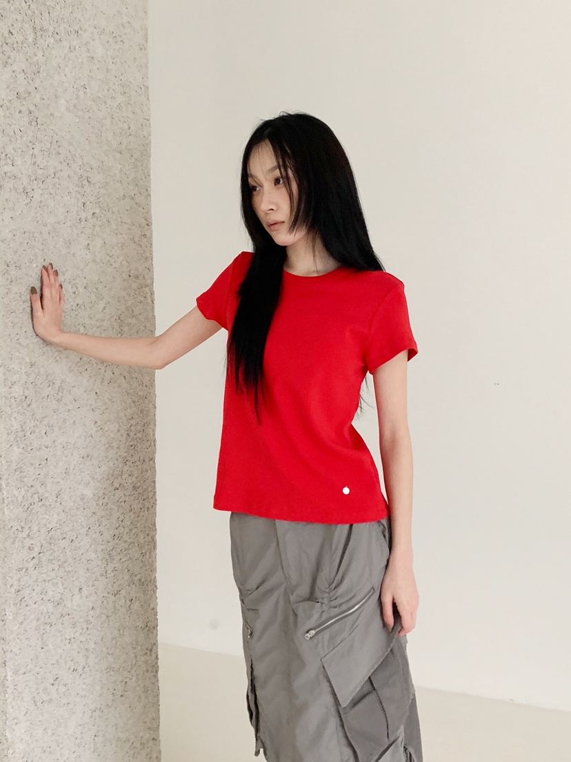 NEOUL韓國代購女士新品26春夏職業休閑熱賣時尚人氣真品T恤NEOUL/ahin雙領標簽T恤